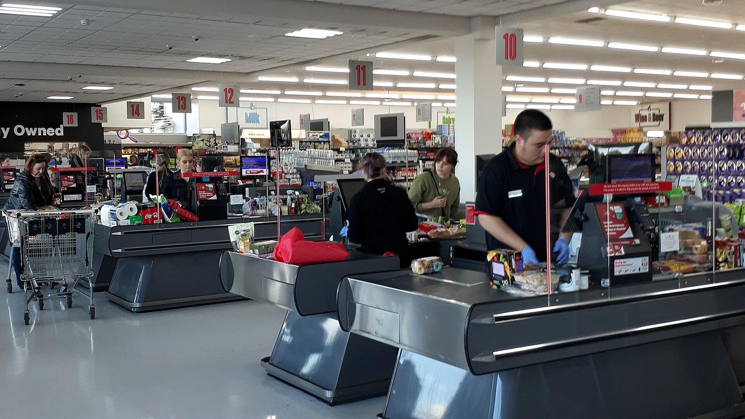 A busy supermarket aisle