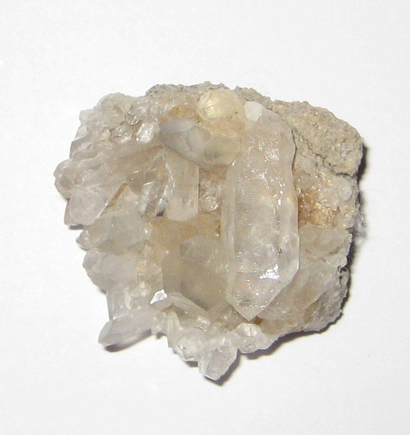 A cluster of quartz crystals