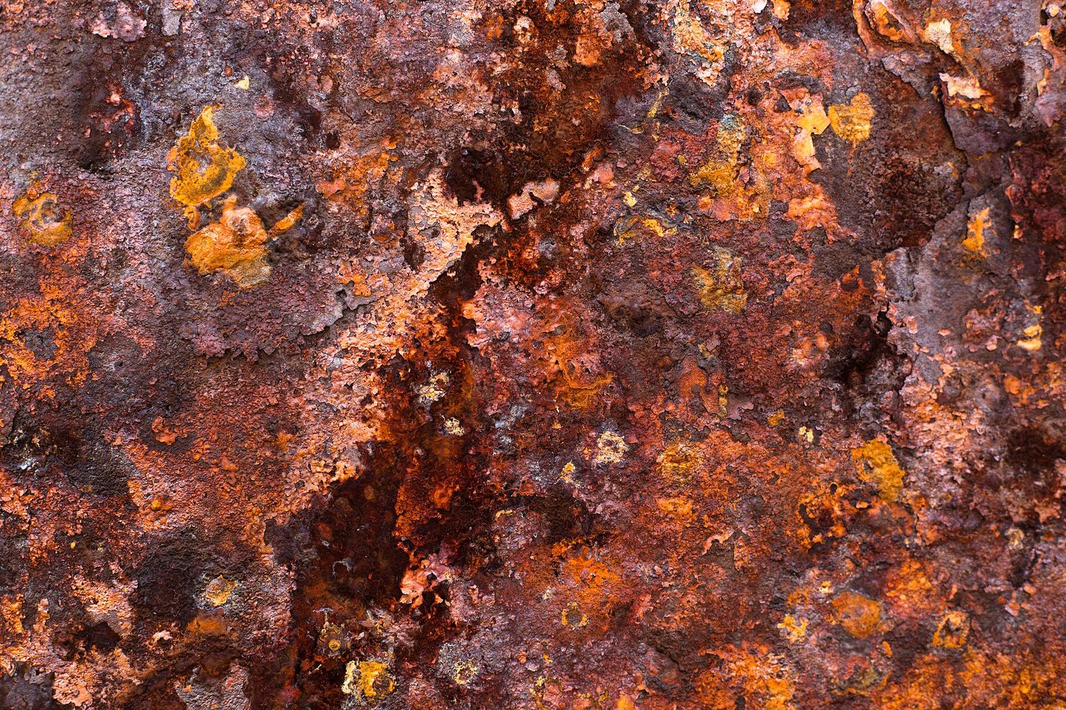 Rust on an iron surface