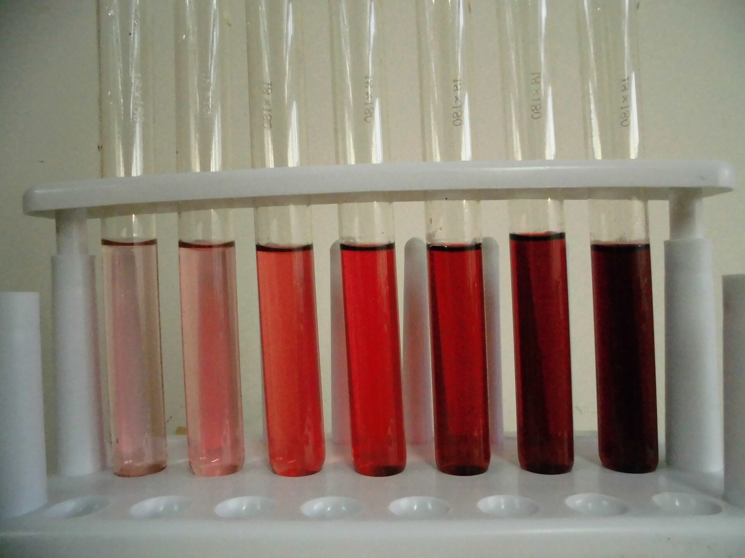 Cobalt(II) chloride solutions of different colours