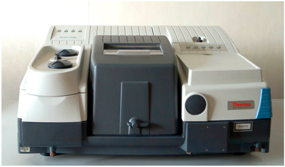 A benchtop infrared spectrometer in a laboratory