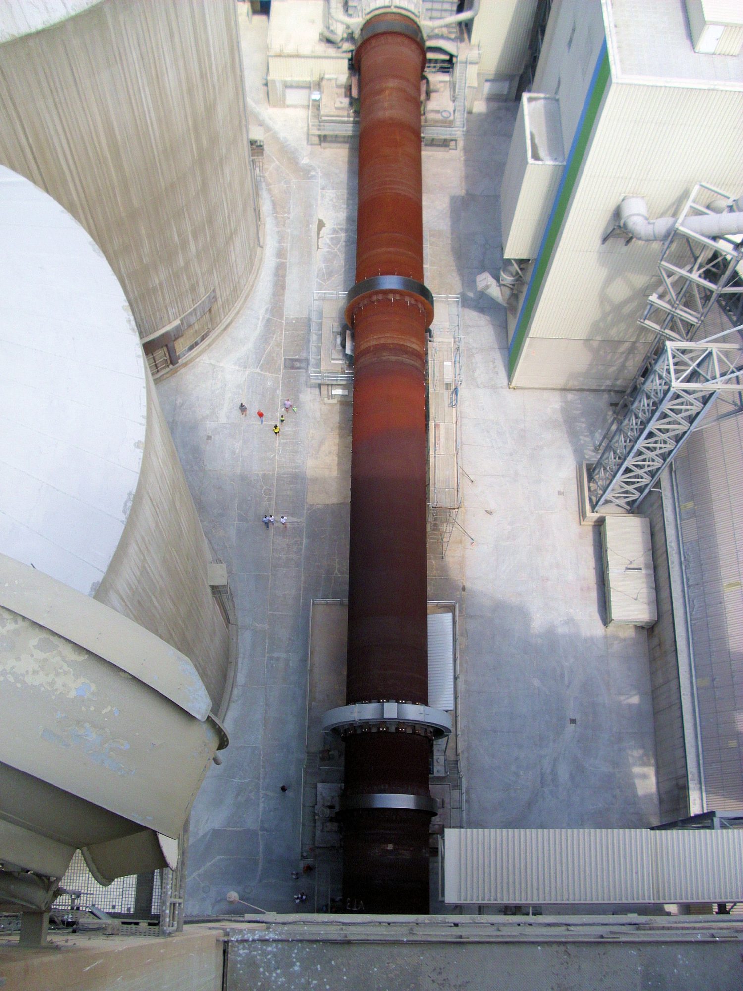 A rotary kiln at a lime works