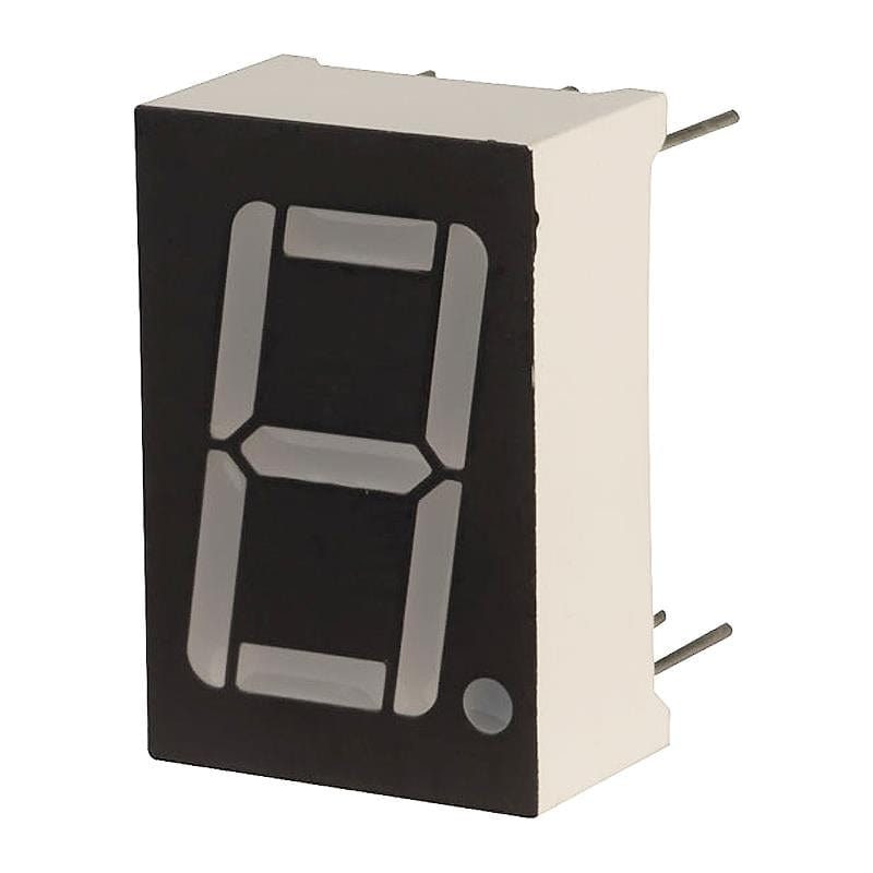 A single-digit seven-segment LED display component, showing its seven separate bars