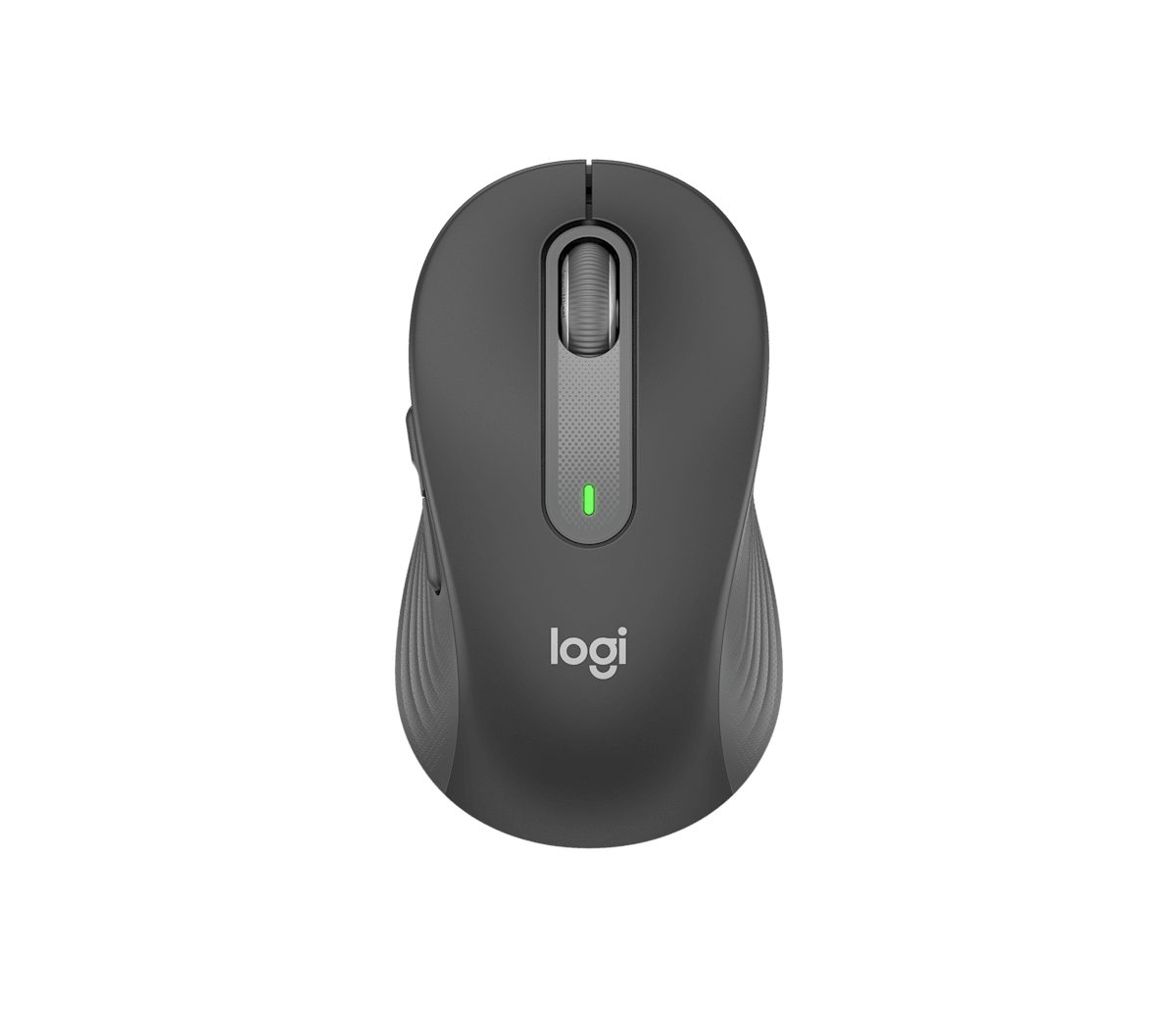 A modern wireless computer mouse on a white background, with two buttons and a scroll wheel