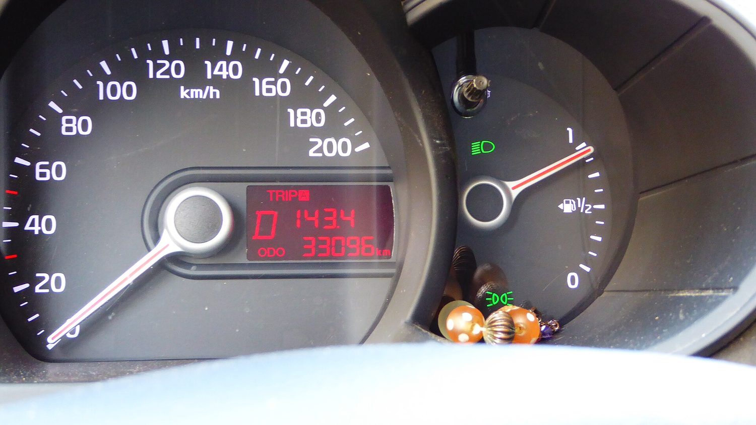 A car speedometer