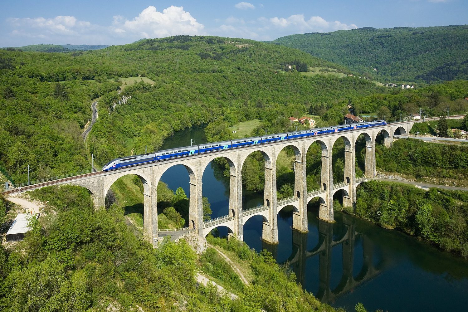 Un train à grande vitesse : la cinématique décrit le déplacement, la vitesse et l'accélération dans le temps