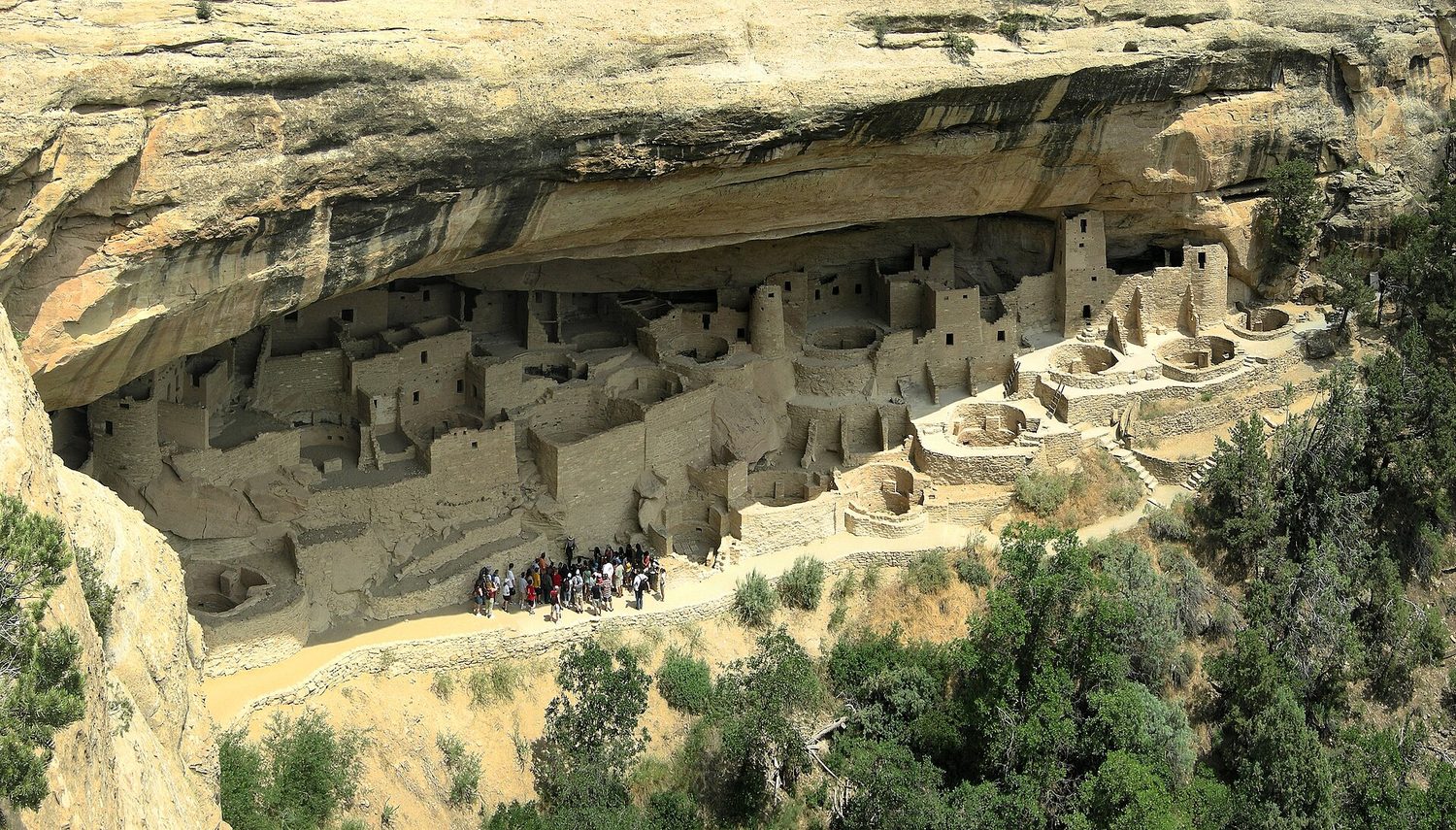 Cliff Palace at Mesa Verde - permanent settlement where maize agriculture could support it