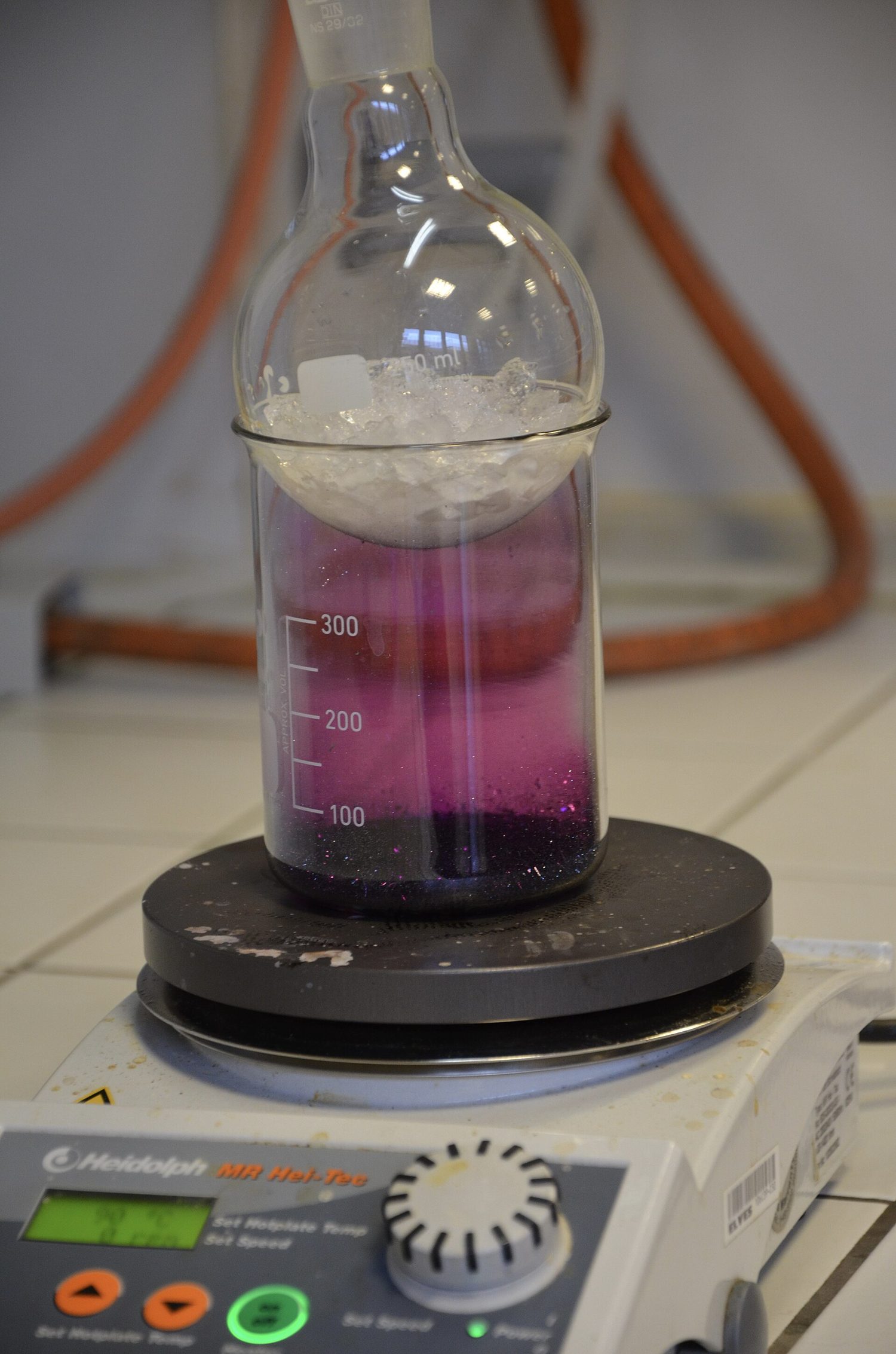 Warmed solid iodine turns straight into a purple gas (sublimation)