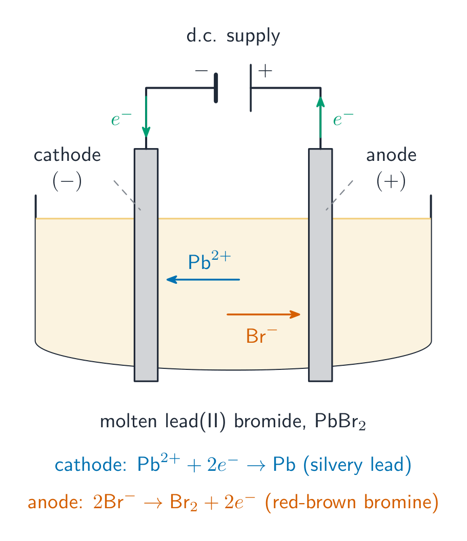In electrolysis, positive ions are reduced at the cathode and negative ions are oxidised at the anode