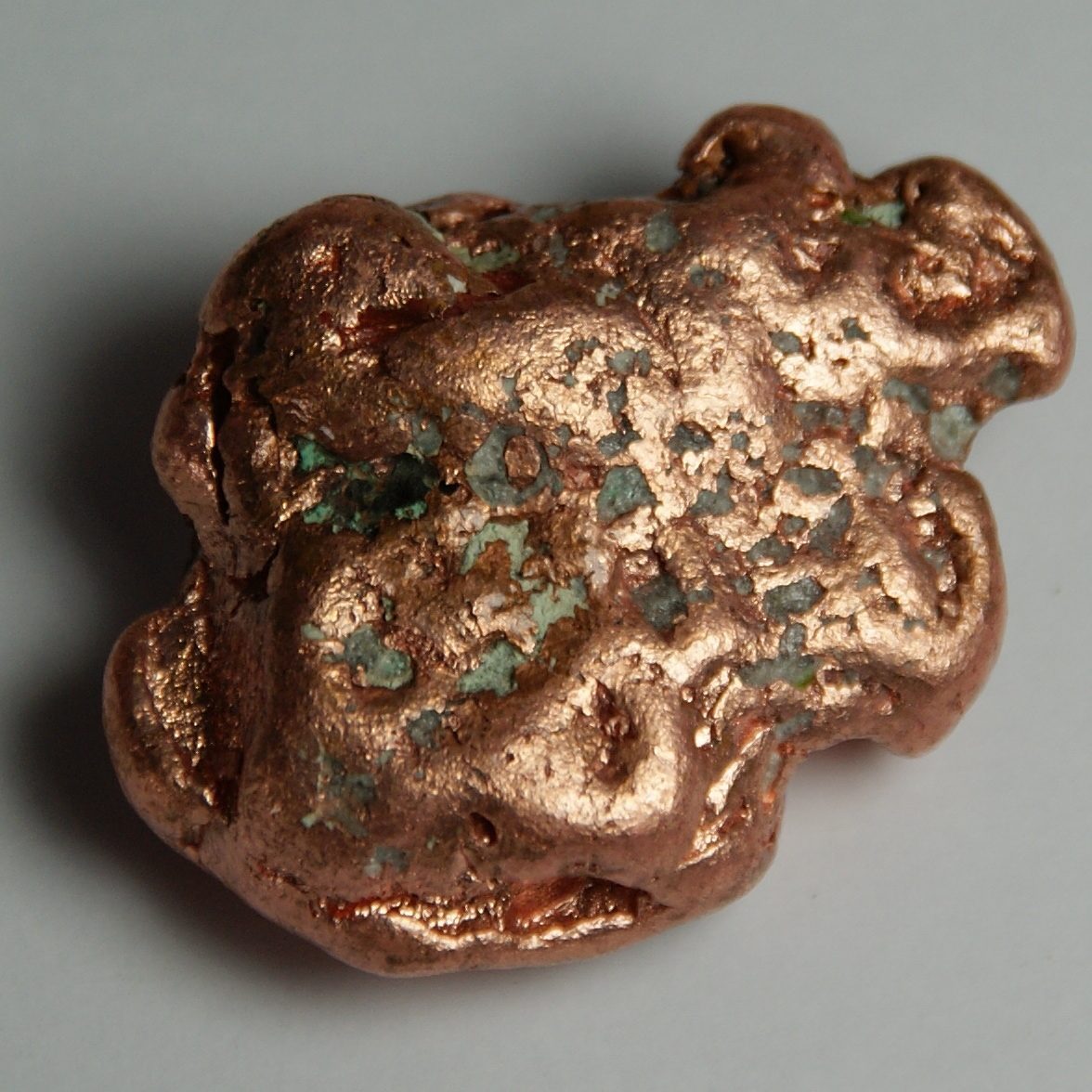 Native copper: metals are shiny, dense, malleable conductors of heat and electricity