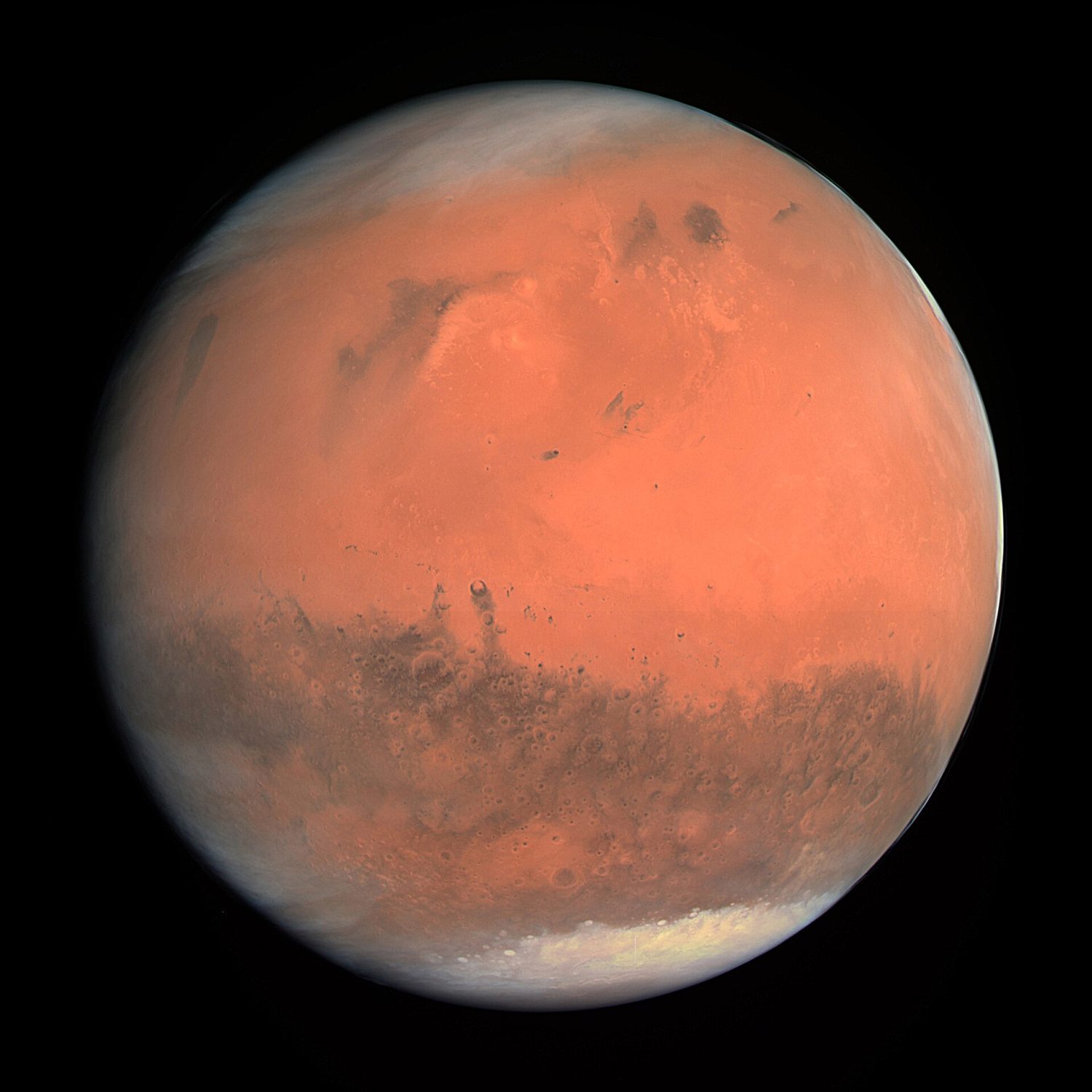 Mars, the red planet, one of the rocky inner planets
