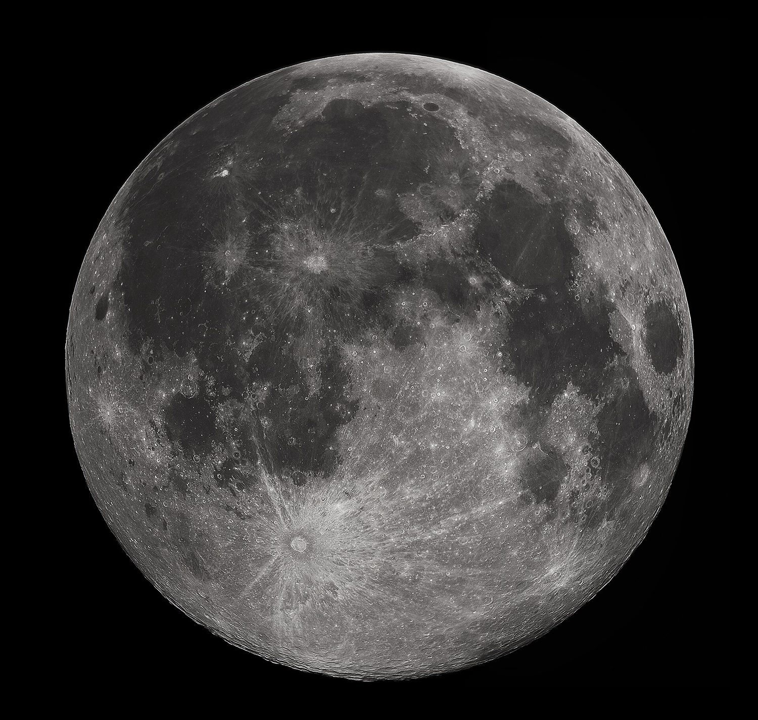 The full Moon, Earth's natural satellite